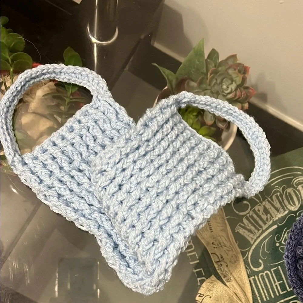 Handmade Blue Wash Cloths Home bath